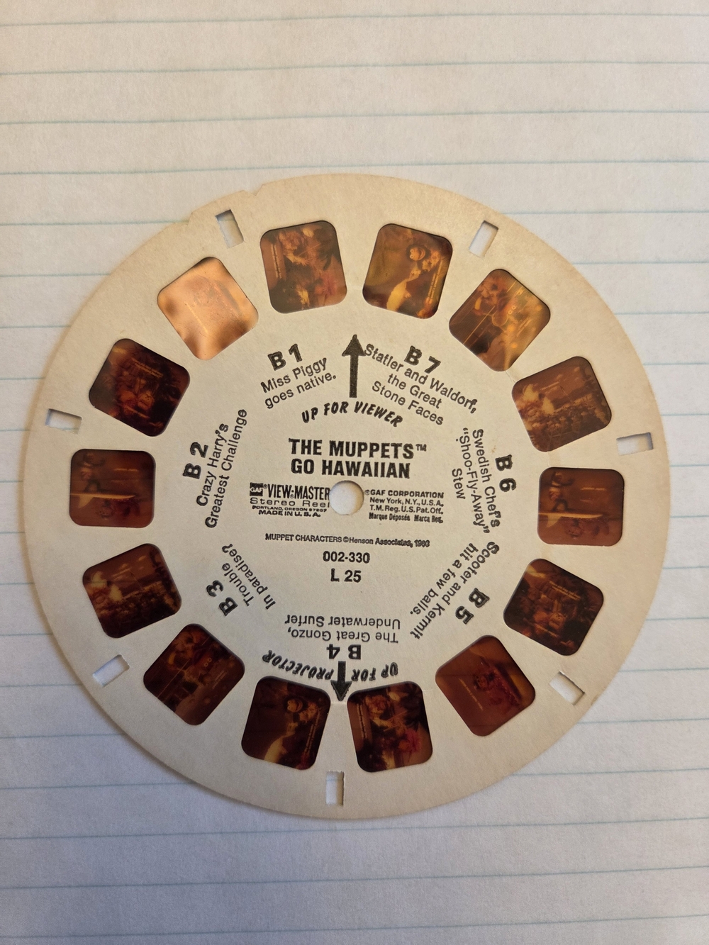 View-Master Reel 'The Muppets Go Hawaiian' - Beige/Amber